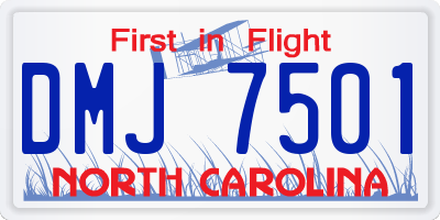 NC license plate DMJ7501