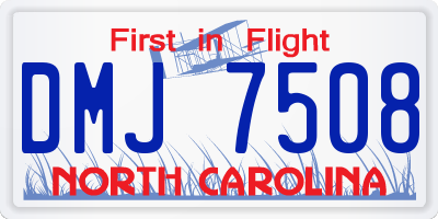 NC license plate DMJ7508