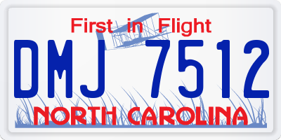NC license plate DMJ7512