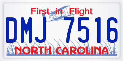 NC license plate DMJ7516