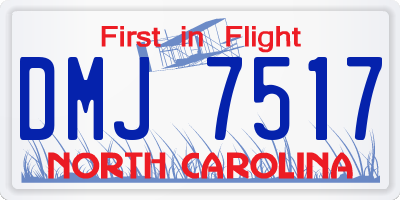 NC license plate DMJ7517