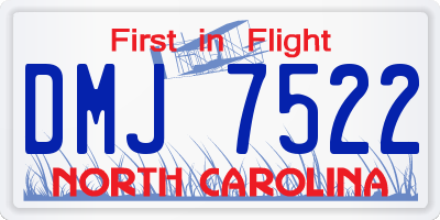 NC license plate DMJ7522