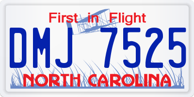NC license plate DMJ7525