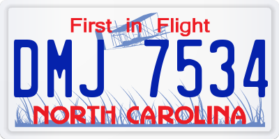 NC license plate DMJ7534
