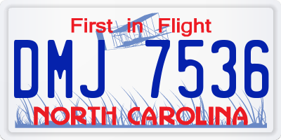 NC license plate DMJ7536