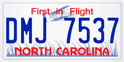 NC license plate DMJ7537