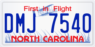 NC license plate DMJ7540