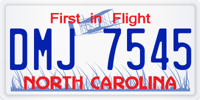 NC license plate DMJ7545