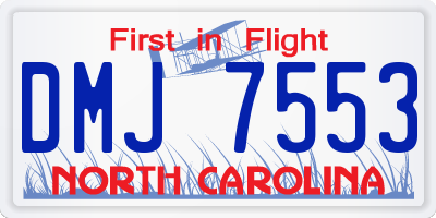 NC license plate DMJ7553