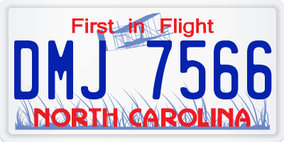 NC license plate DMJ7566