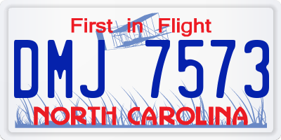 NC license plate DMJ7573