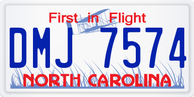 NC license plate DMJ7574