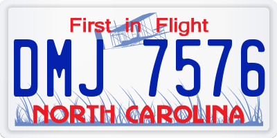NC license plate DMJ7576