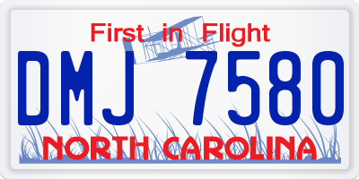 NC license plate DMJ7580