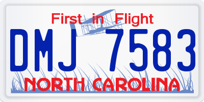 NC license plate DMJ7583