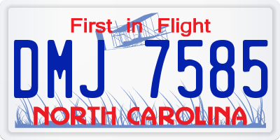 NC license plate DMJ7585