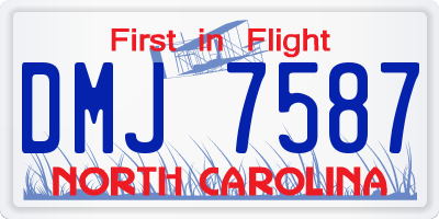 NC license plate DMJ7587