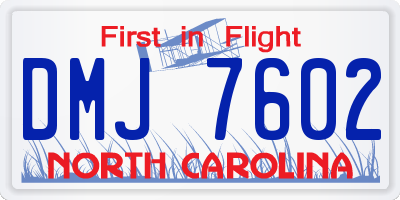 NC license plate DMJ7602