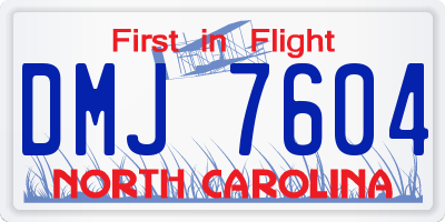 NC license plate DMJ7604