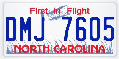 NC license plate DMJ7605