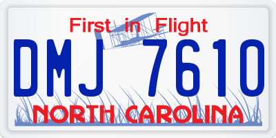 NC license plate DMJ7610