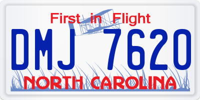 NC license plate DMJ7620