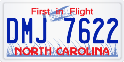 NC license plate DMJ7622
