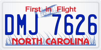 NC license plate DMJ7626