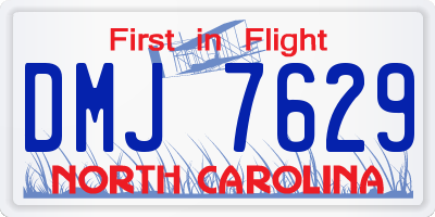 NC license plate DMJ7629