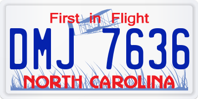 NC license plate DMJ7636