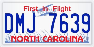 NC license plate DMJ7639