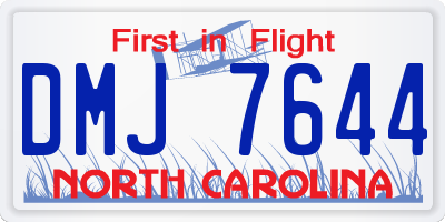 NC license plate DMJ7644