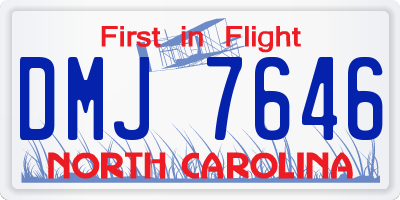 NC license plate DMJ7646