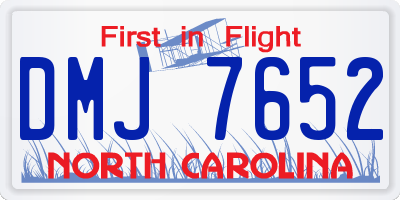 NC license plate DMJ7652