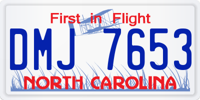 NC license plate DMJ7653