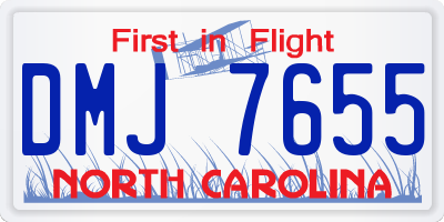 NC license plate DMJ7655