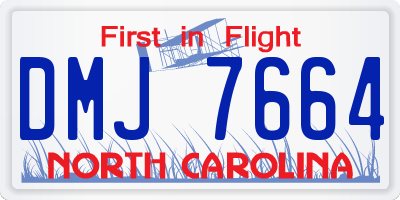 NC license plate DMJ7664