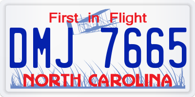 NC license plate DMJ7665