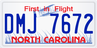 NC license plate DMJ7672