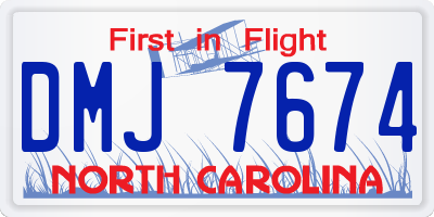 NC license plate DMJ7674