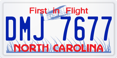 NC license plate DMJ7677