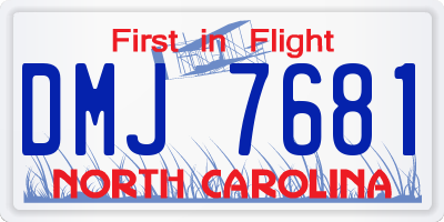 NC license plate DMJ7681