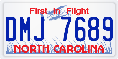 NC license plate DMJ7689