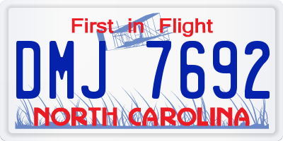 NC license plate DMJ7692