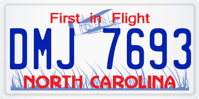 NC license plate DMJ7693