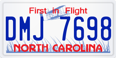 NC license plate DMJ7698