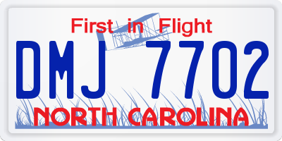 NC license plate DMJ7702