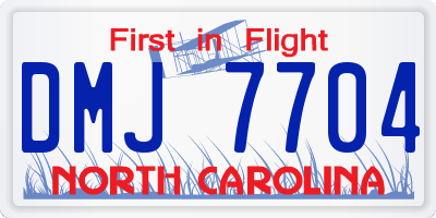 NC license plate DMJ7704