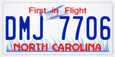 NC license plate DMJ7706