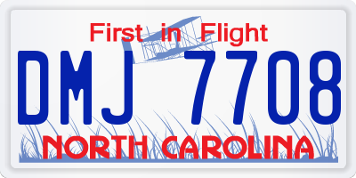NC license plate DMJ7708